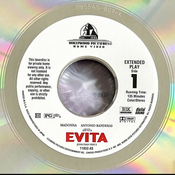 MADONNA ~ EVITA ~ DOUBLE LASER DISC 1997 GATEFOLD SLEEVE EDITION ~ RARE - Picture 5 of 8